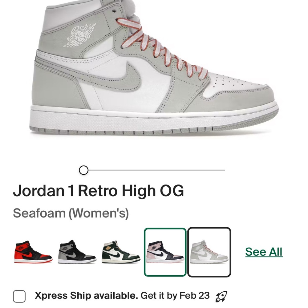Jordan 1 Retro High OG Seafoam and White